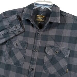 Burton Durable Goods Mens Plaid Flannel Shirt Long Sleeve Button Up Size Medium